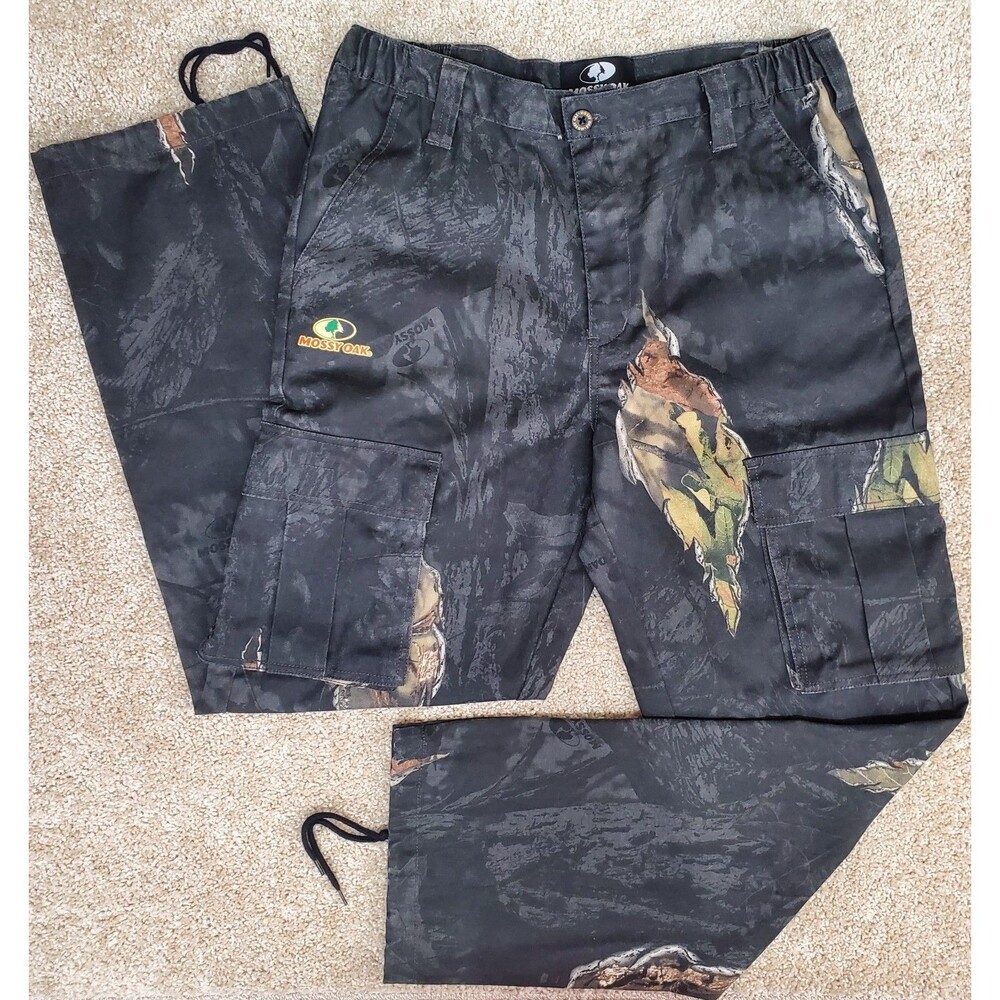 Mossy Oak Cargo Pants Mens Medium 32-34 x 32 MD Eclipse Break-Up Night Camo Blk